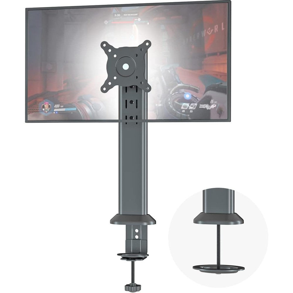 Hemudu single desk monitor arm mount black finish front view