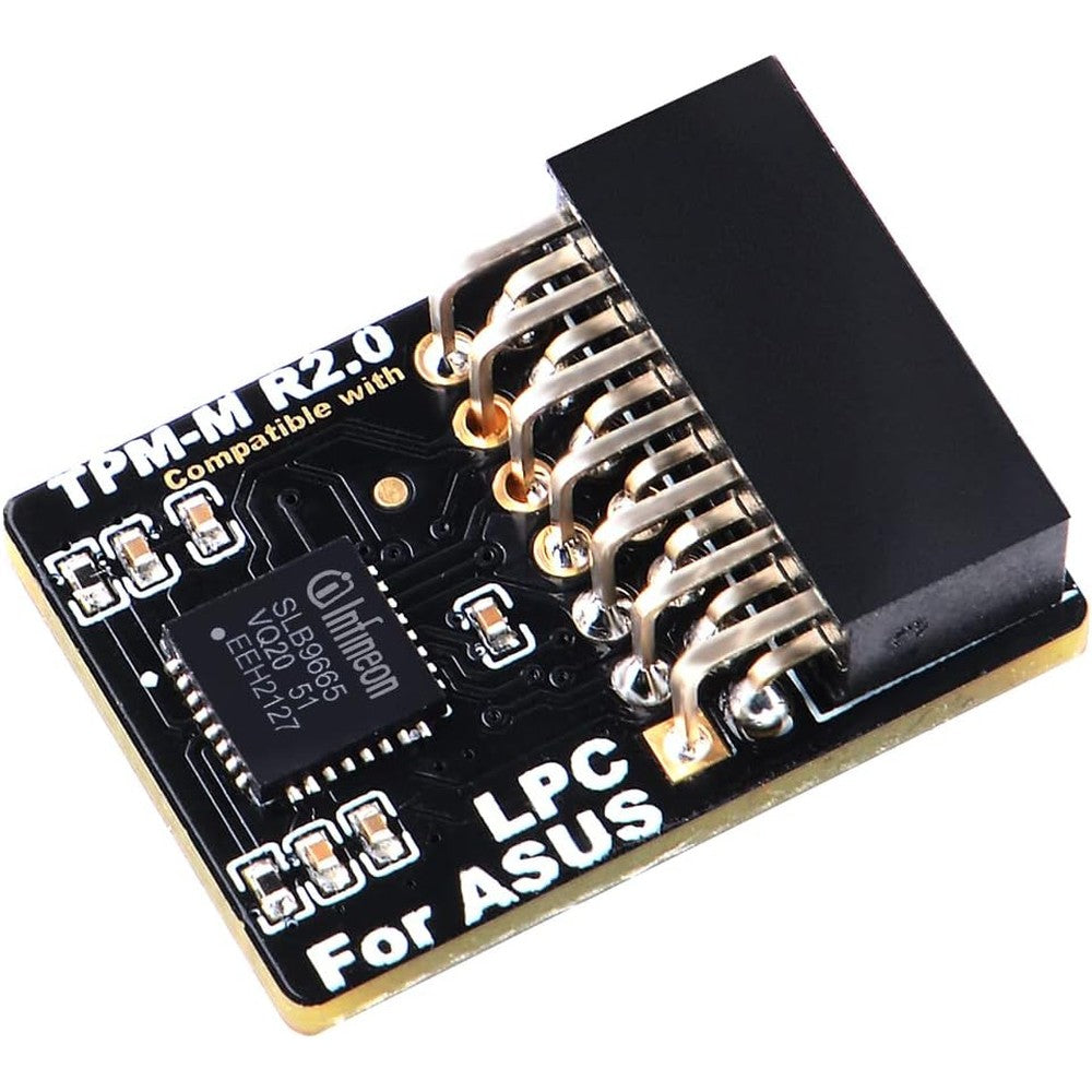 NewHail TPM 2.0 module front view showing the 14 pin LPC connector layout