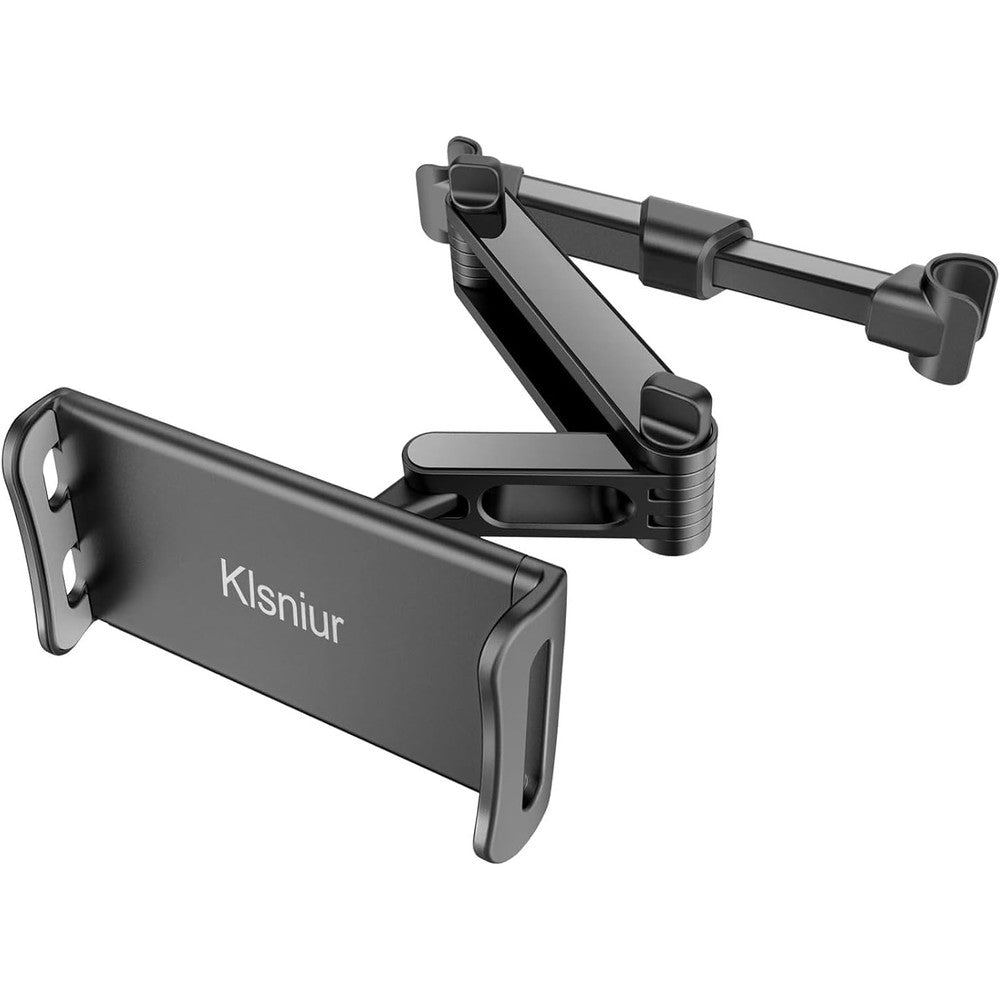 Klsniur universal car backseat headrest tablet holder mount front view showing adjustable cradle