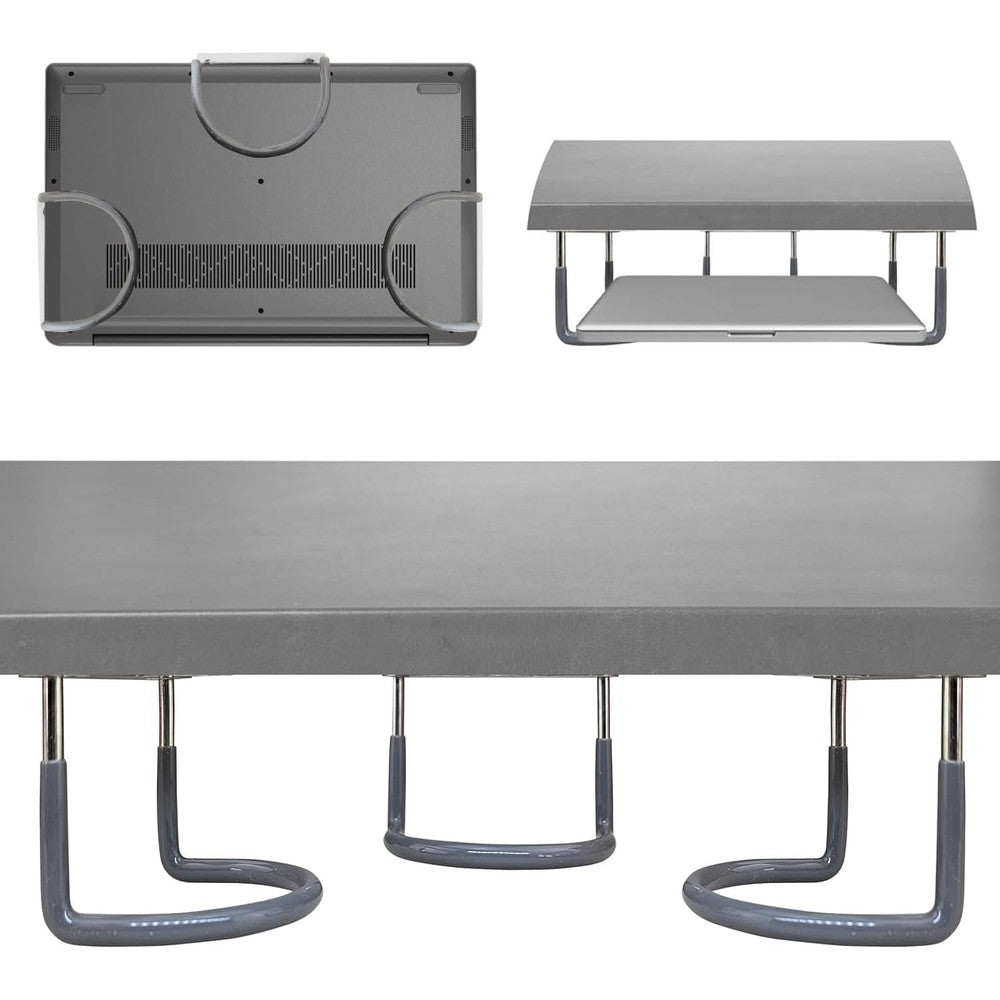 Skywin TidyFriend rubberized under desk laptop mount set front view