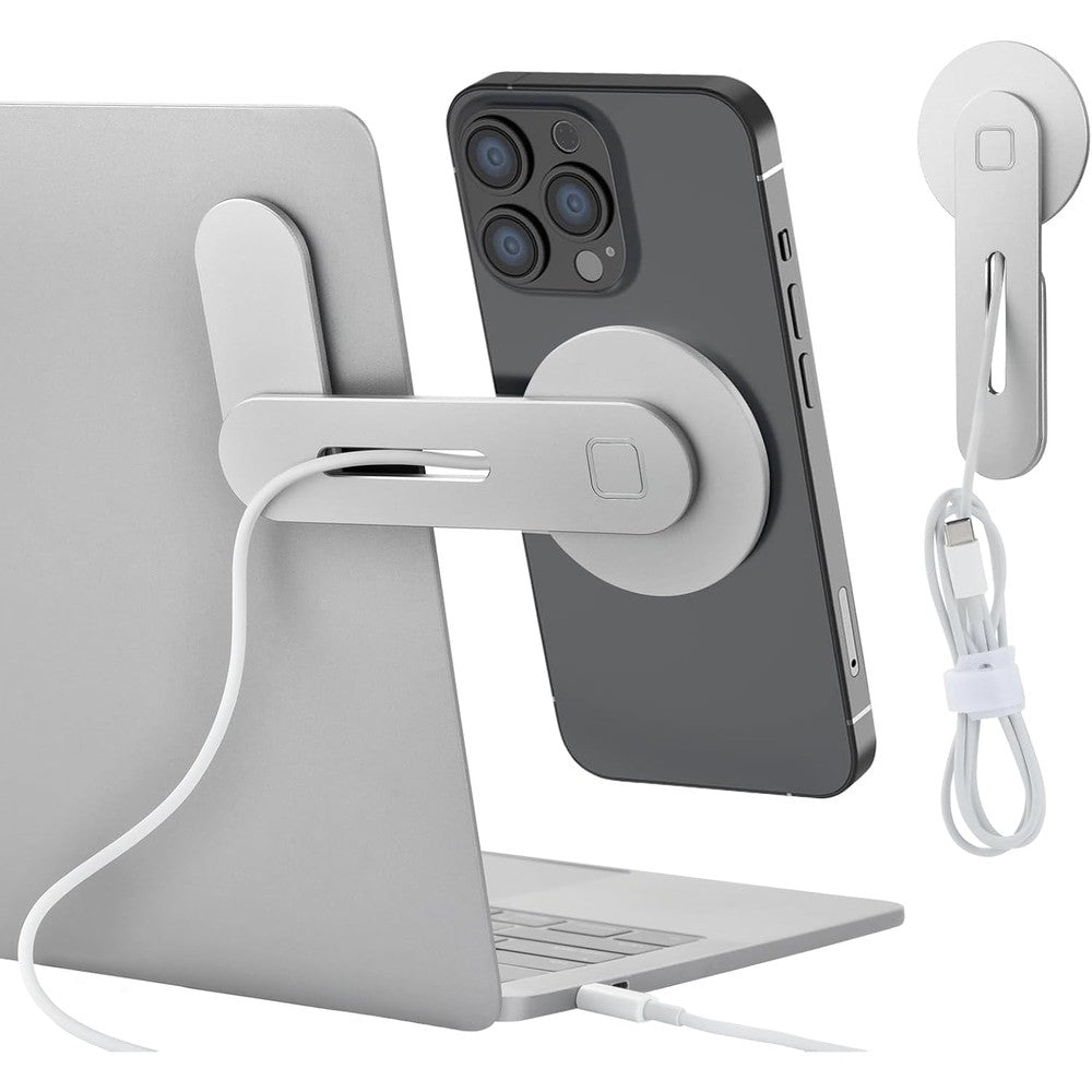 Aceyoon laptop phone mount and wireless charger side view
