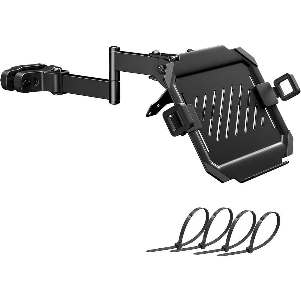 Putorsen laptop pole mount tray front view black finish