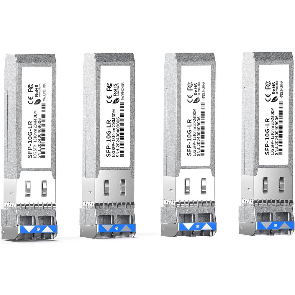 Fttpvips 4-pack SFP+ 10GBase-LR transceiver front view