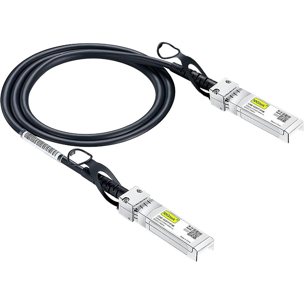 10Gtek 10G SFP+ DAC twinax cable front view showing connectors
