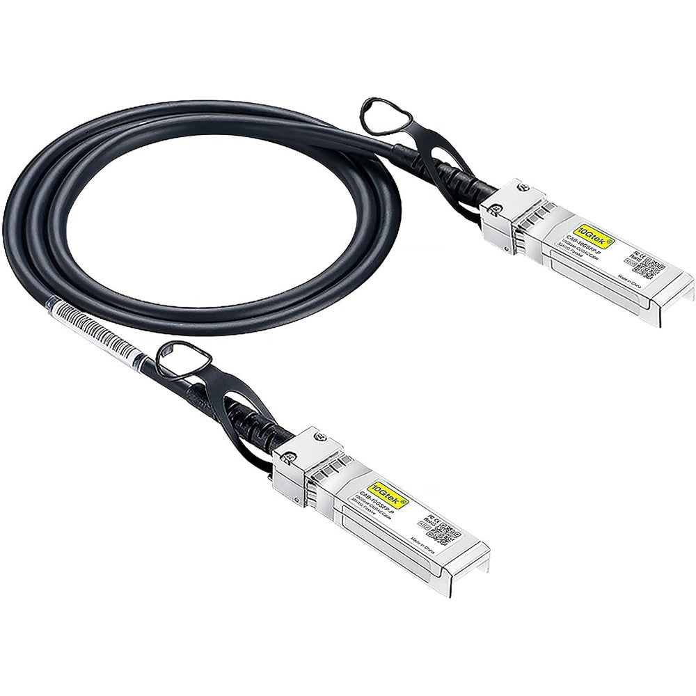 10Gtek SFP+ DAC Twinax Cable front view of copper connectors