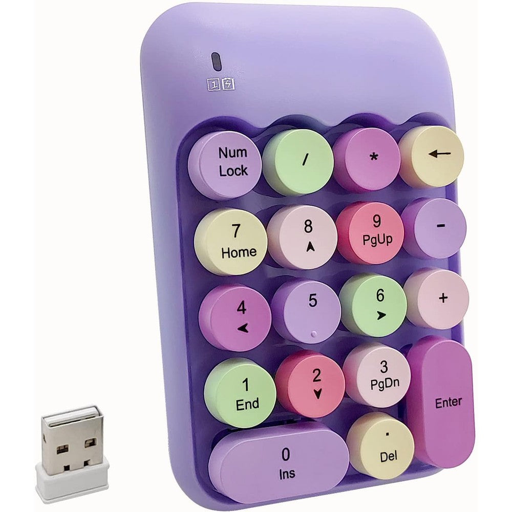 Seaciyan wireless number pad in purple front view