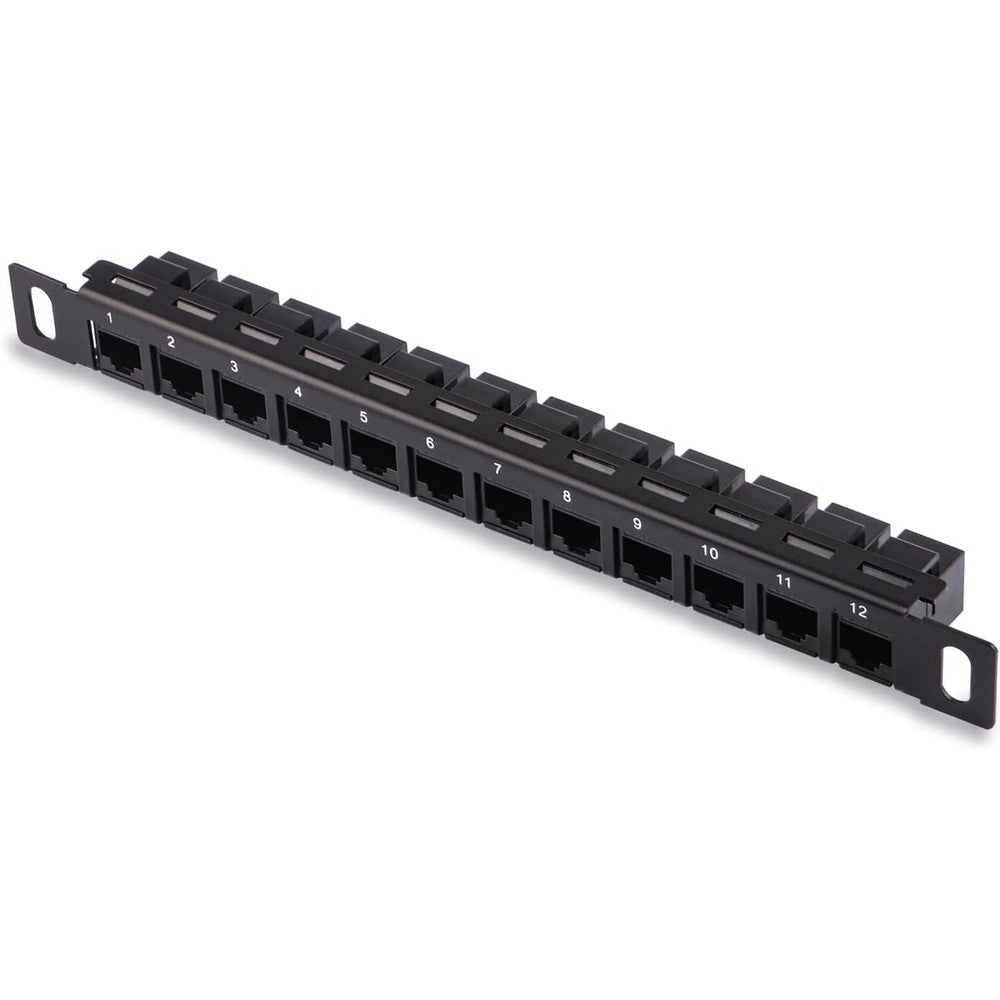 GeeekPi 12 Port Patch Panel front view showing numbered sequential ports