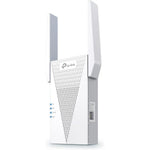 TP-Link AX3000 WiFi 6 Range Extender front view showing signal strength indicator