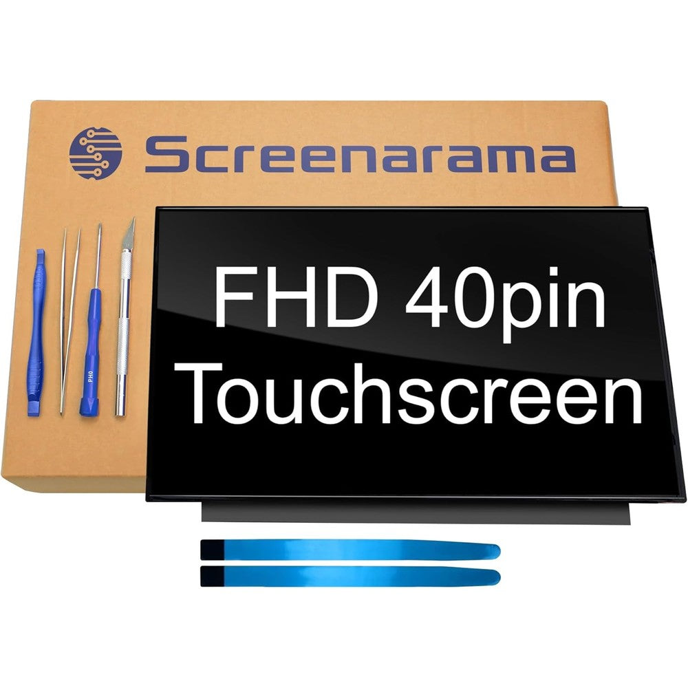 SCREENARAMA HP laptop screen replacement kit front view with tools
