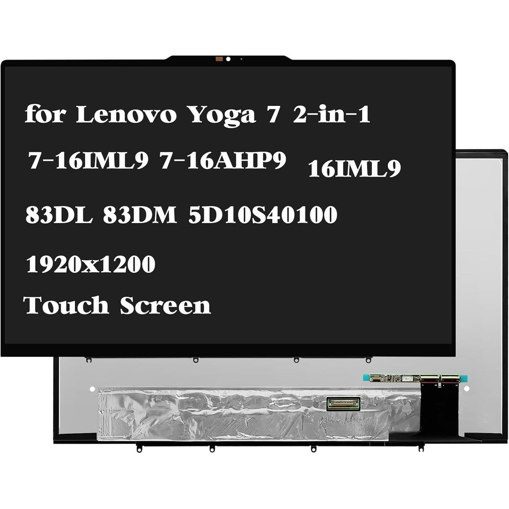HPDELGB laptop display replacement front view showing the 16 inch touch screen panel assembly