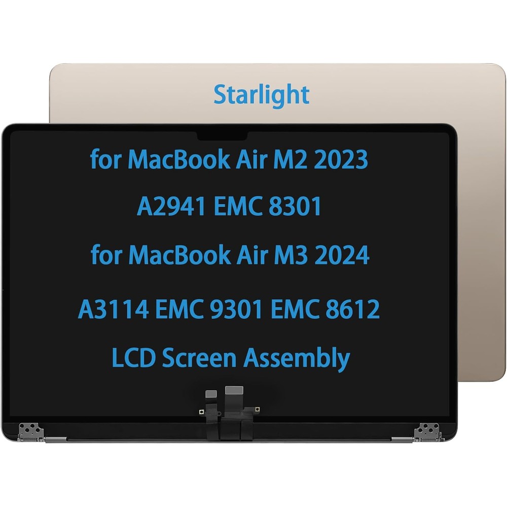 MacFactory.Store MacBook Air 15 inch screen replacement complete top assembly front view displaying crisp screen resolution.