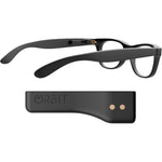 Orbit X Glasses Bluetooth tracker front view mounted on black frames