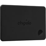 Chipolo CARD rechargeable wallet tracker card front view in almost black color