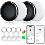 RARVSHD Air Tracker Tags dual system four pack front view showing black and white smart trackers for keys