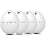 Flyruit Air Tracker Tags Four Pack front view of white iOS Bluetooth item finders