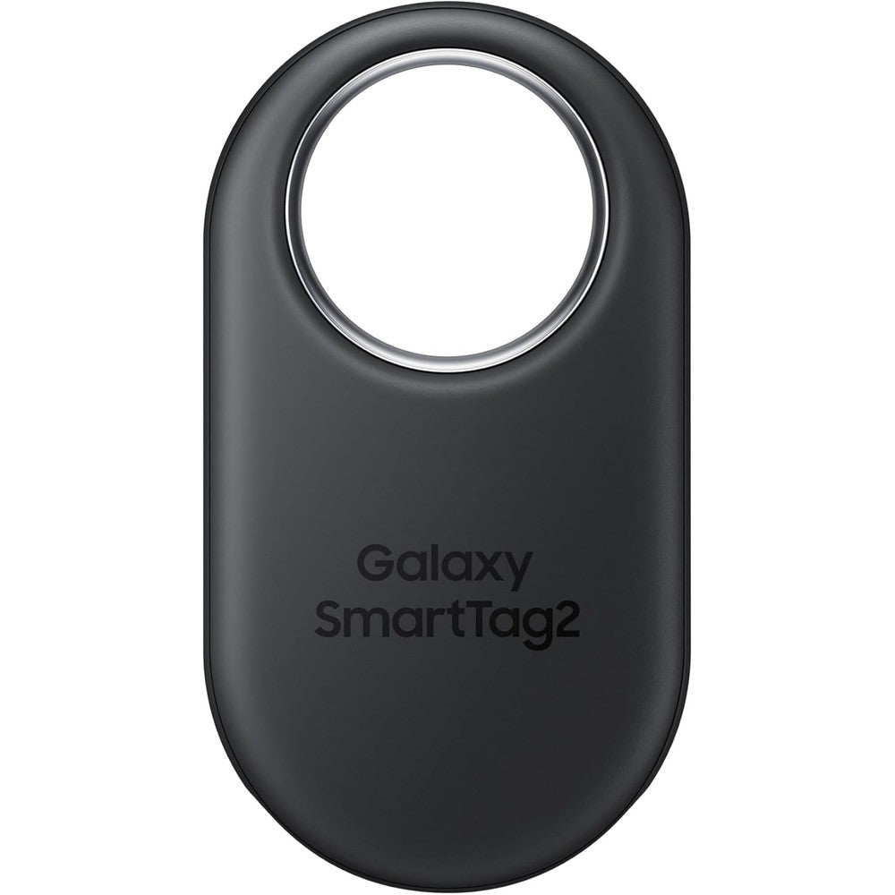Samsung Galaxy SmartTag2 Bluetooth Tracker front view in black showing loop design