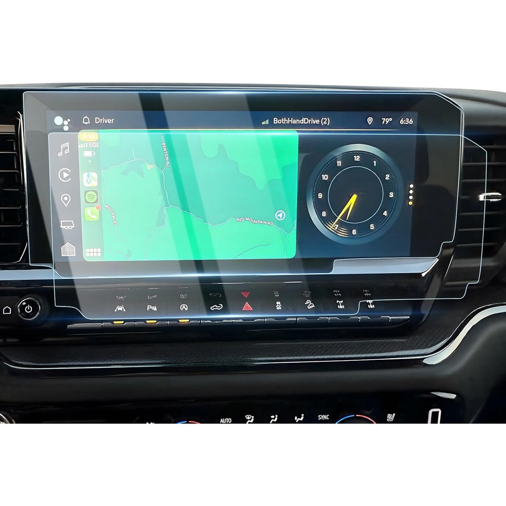 Karltys tempered glass screen protector front view for Chevy Silverado