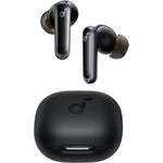 Soundcore P40i wireless earbuds front view in matte black finish