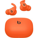 Beats Powerbeats Fit Spark Orange front view with case