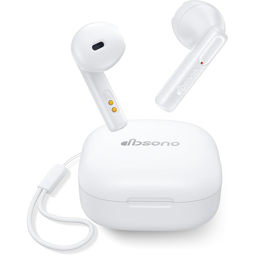 Dbsono true wireless earbuds front view with charging case