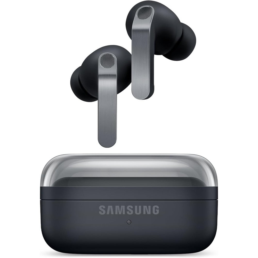 Samsung Galaxy Buds 4 Pro black earbuds front view