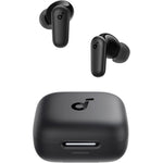 Soundcore P30i noise cancelling wireless earbuds in black front view.