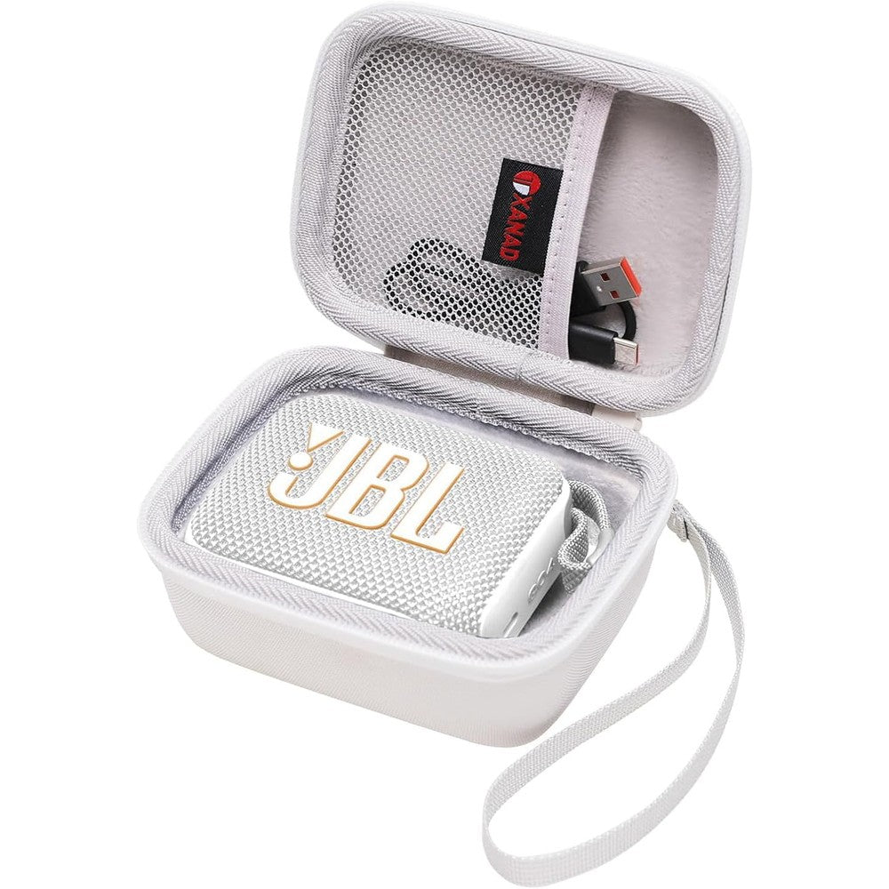 XANAD hard case for portable speaker front view in premium white finish