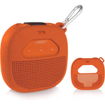 WGear getgear silicone cover sleeve for Bose SoundLink Micro front view protective speaker skin orange.
