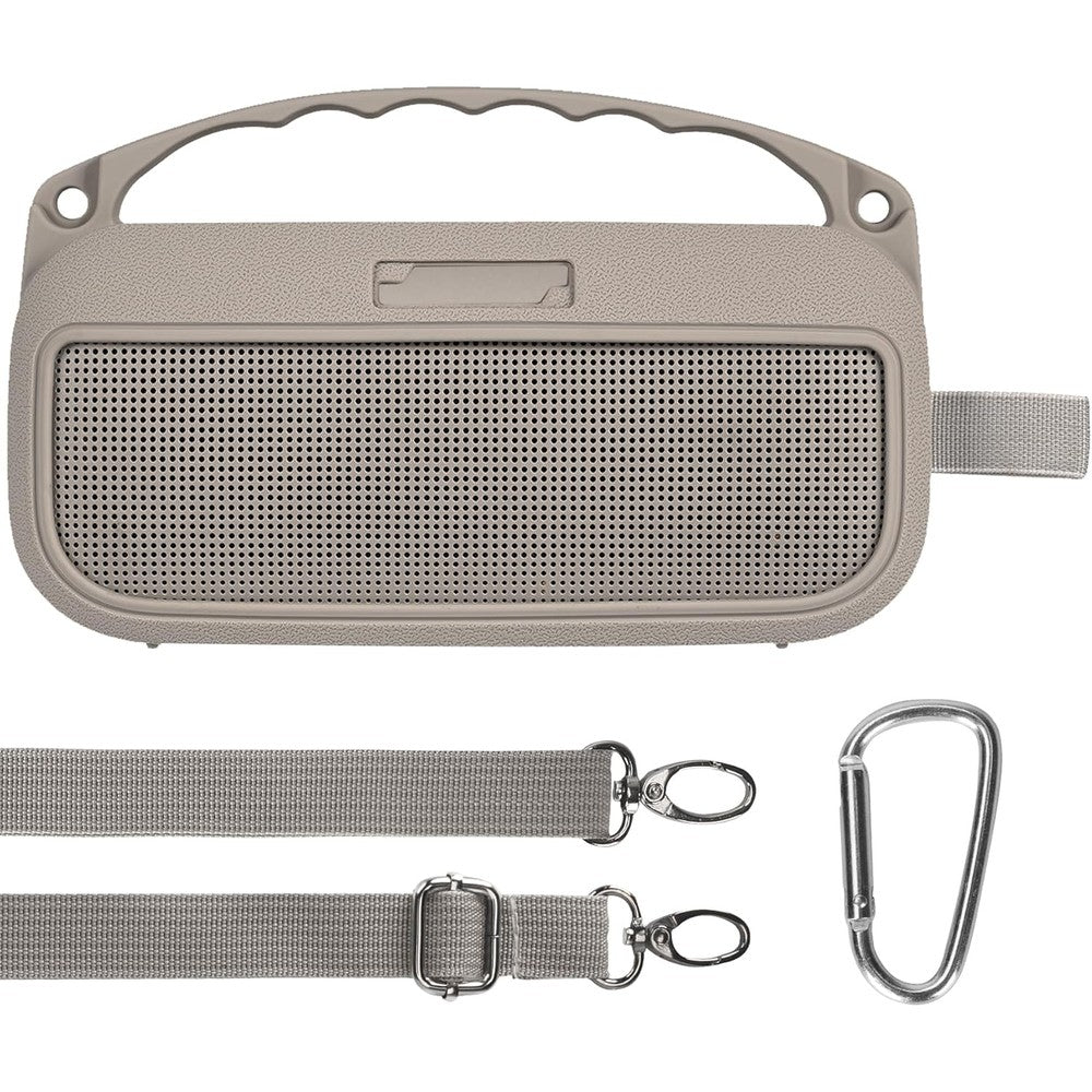Lebakort silicone cover for Bose SoundLink Flex front view showing sandstone protective sleeve skin.