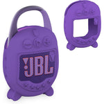 XEGIMOR silicone cover case compatible with JBL Clip 5 speaker front view in purple