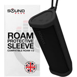 Sound Bass heavy duty silicone carrying case for Sonos Roam 2 front view showing black matte texture