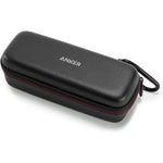 Anker SoundCore Official Travel Case front view showcasing sleek black polyurethane leather finish