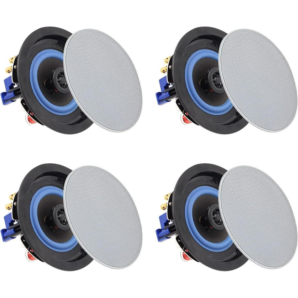 Herdio 4 Inch 320 Watts 2 Way Bluetooth Ceiling Speakers Package For Home Theater And Living Room 4 Speakers