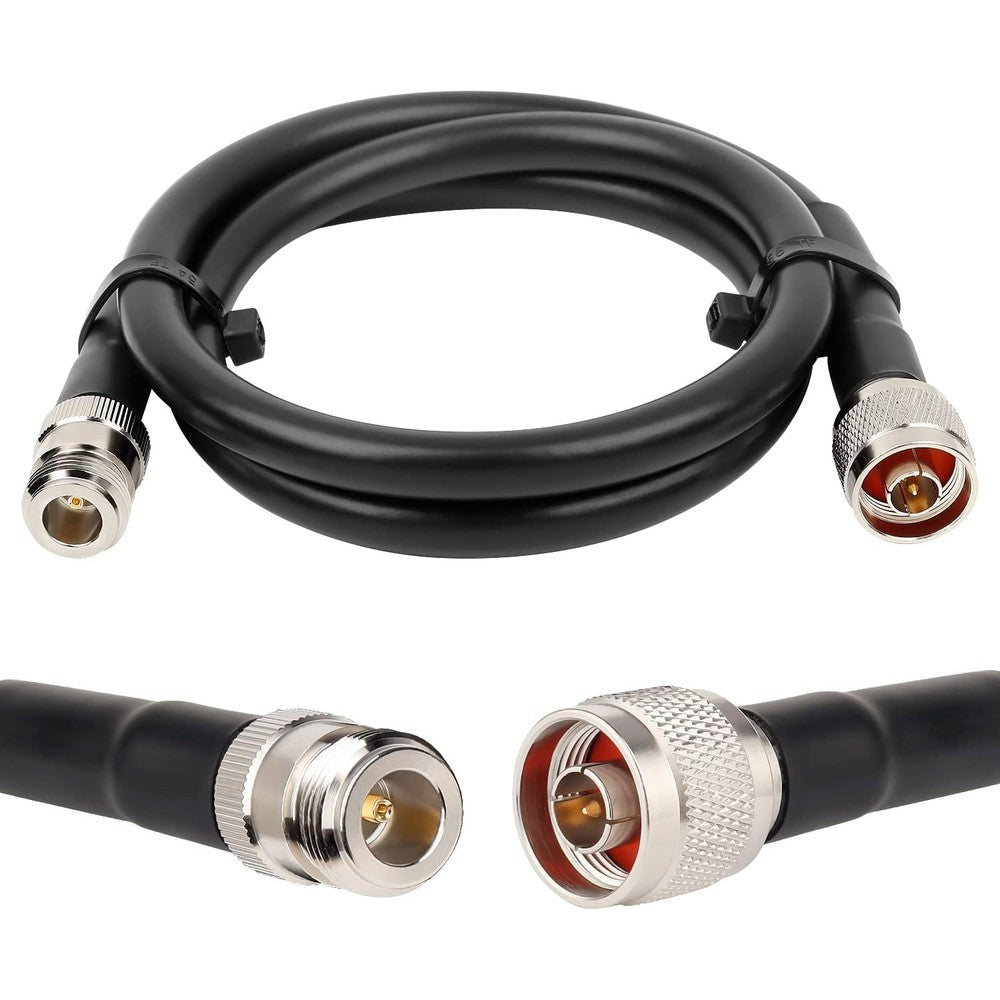 XRDS-RF 3ft N Male to N Female KMR400 coaxial cable front view.