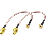 DHT Electronics SMA Female to MCX Male cable assembly front view