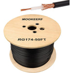 Mookeerf RG174 coaxial cable 50ft reel front view