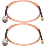 Mookeerf SMA Male to N Male coaxial cable front view