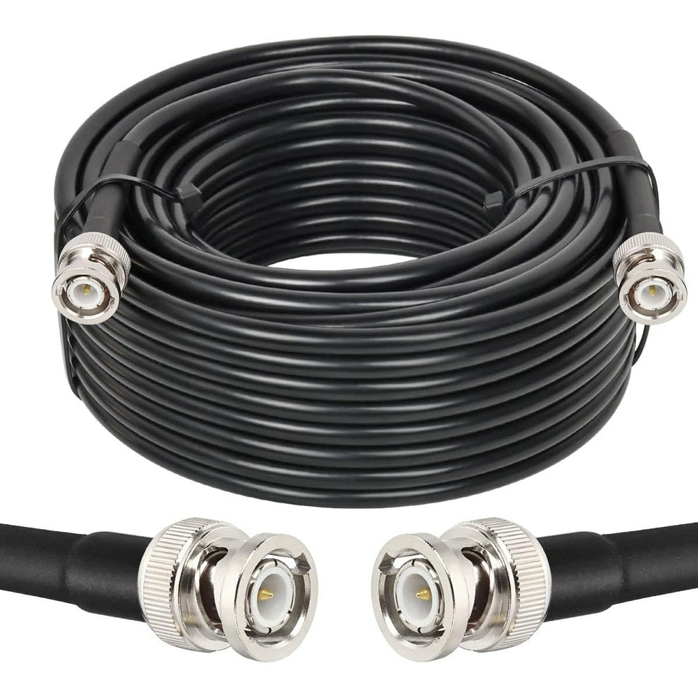 Mookeerf 50ft BNC male to male coax cable front view