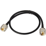 Superbat UHF male PL-259 coaxial jumper cable front view