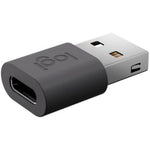 Logitech USB-A to USB-C Adapter front view showing brand logo