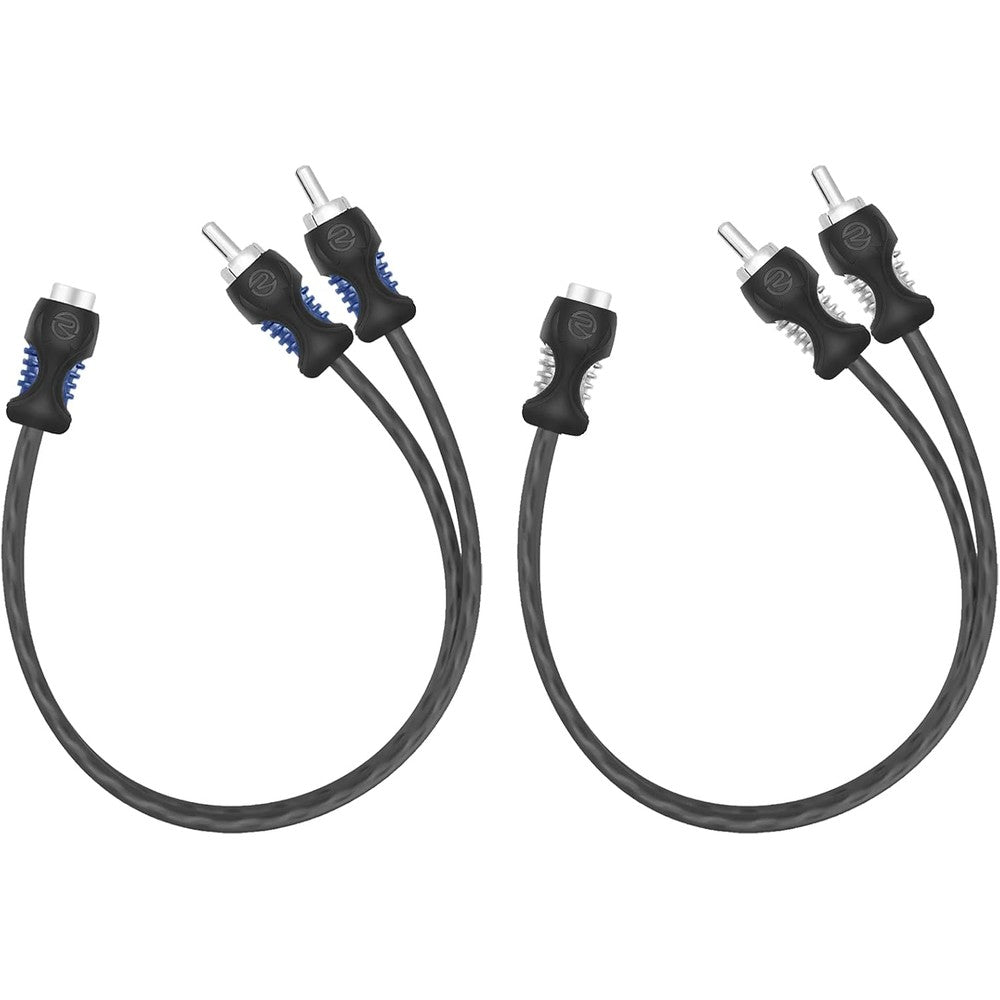 Recoil R1F2M RCA Y adapter splitter cables front view premium audio connection