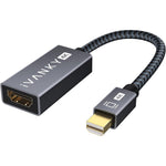 IVANKY Mini DisplayPort to HDMI Adapter front view showing the space grey aluminum housing and gold-plated connectors.