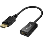 Moread DisplayPort to HDMI Adapter front view showing gold plated male connector and matte black housing.