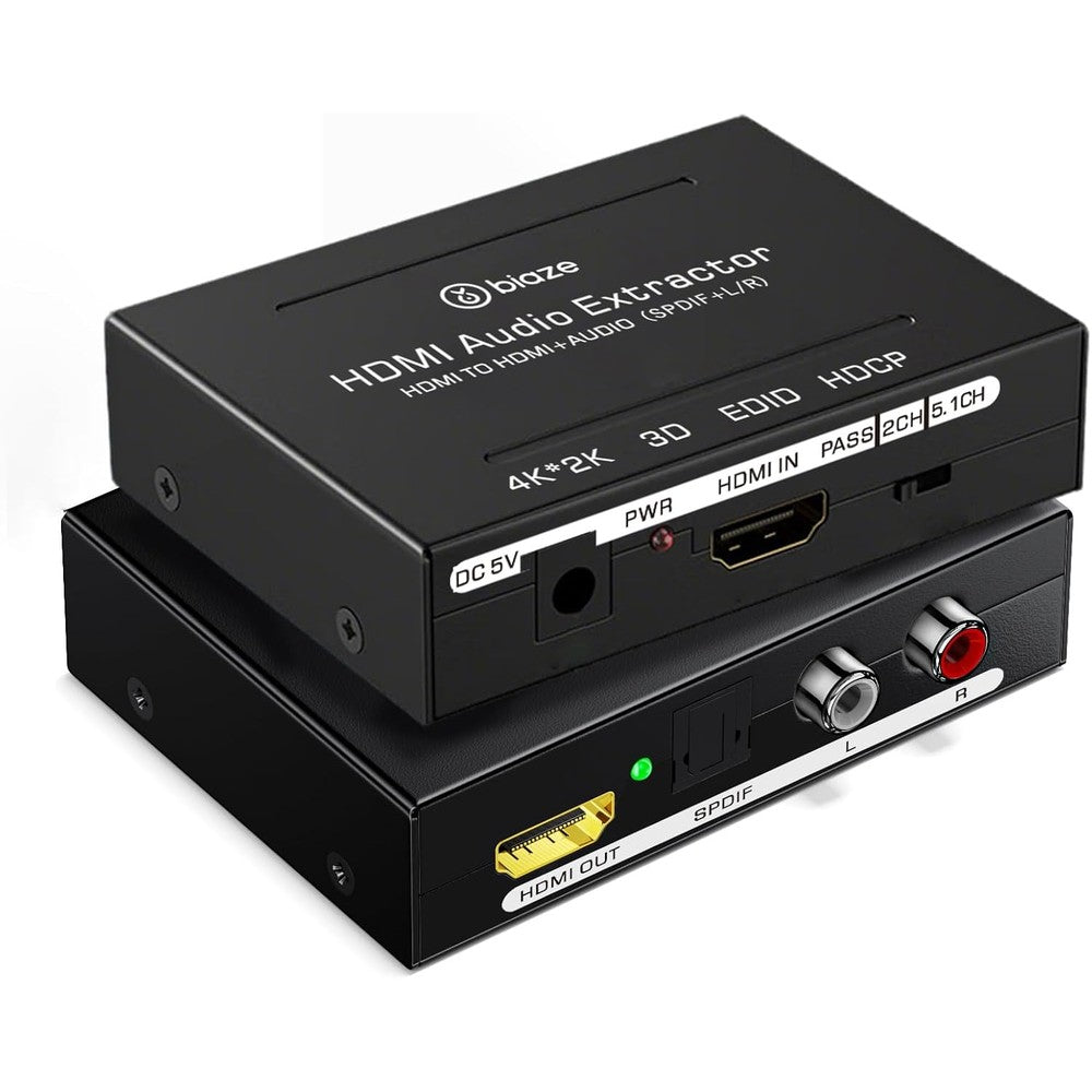 Varmodee 4K HDMI audio extractor converter front view displaying input ports.