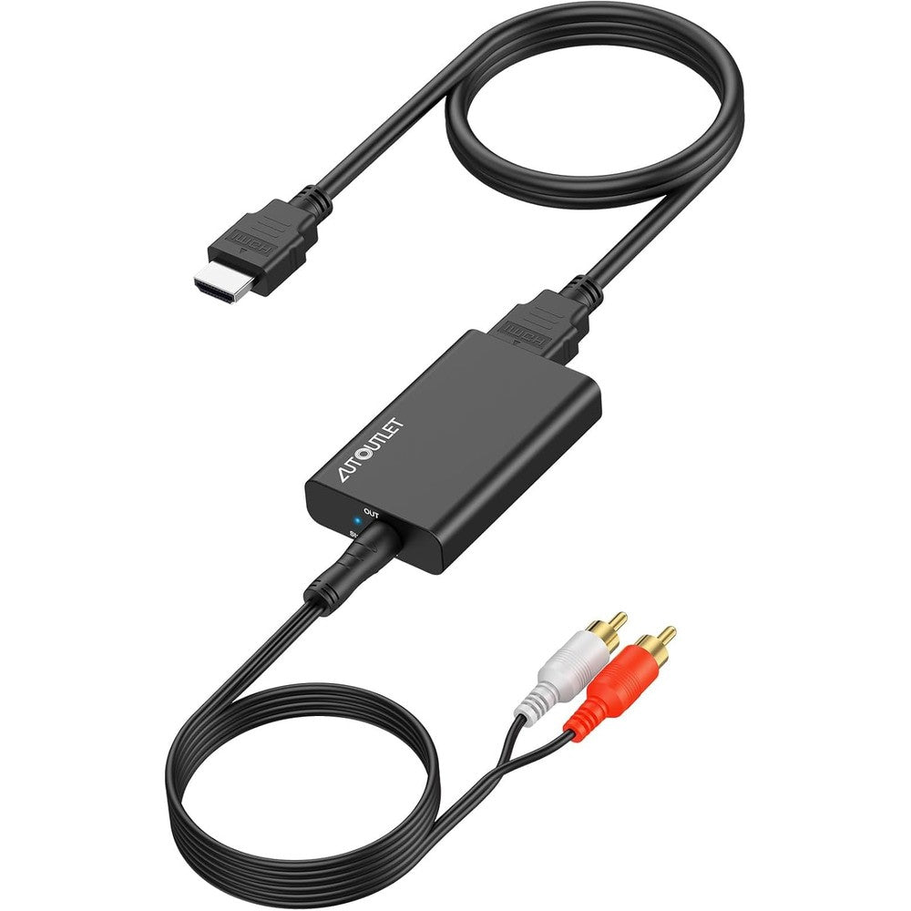 AUTOUTLET HDMI ARC Audio Extractor front view displaying the compact interface ports.