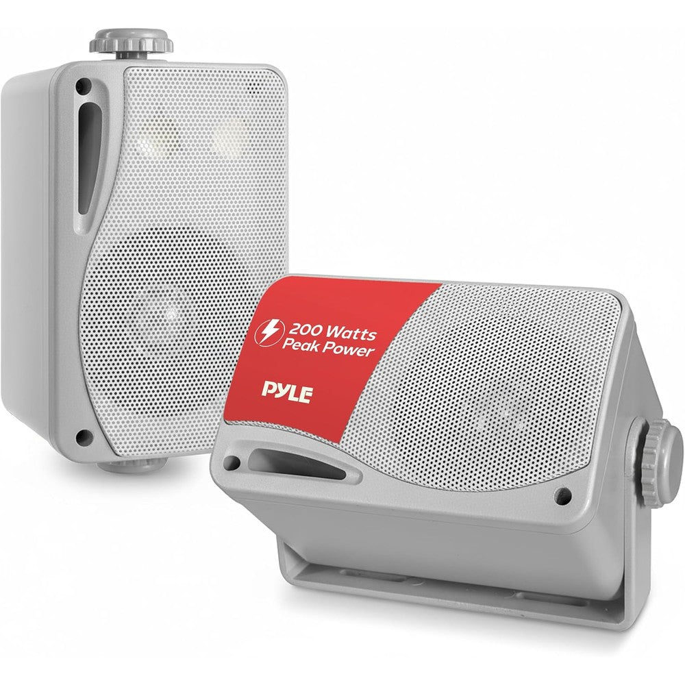 Pyle PLMR24S marine waterproof speakers front view silver color