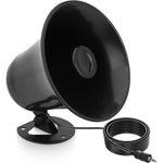 Pyramid public address horn speaker front view showing compact 5 inch black trumpet design