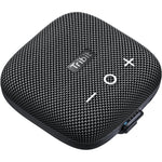 Tribit StormBox Micro 2 wireless portable speaker in black showing textured finish and front volume buttons