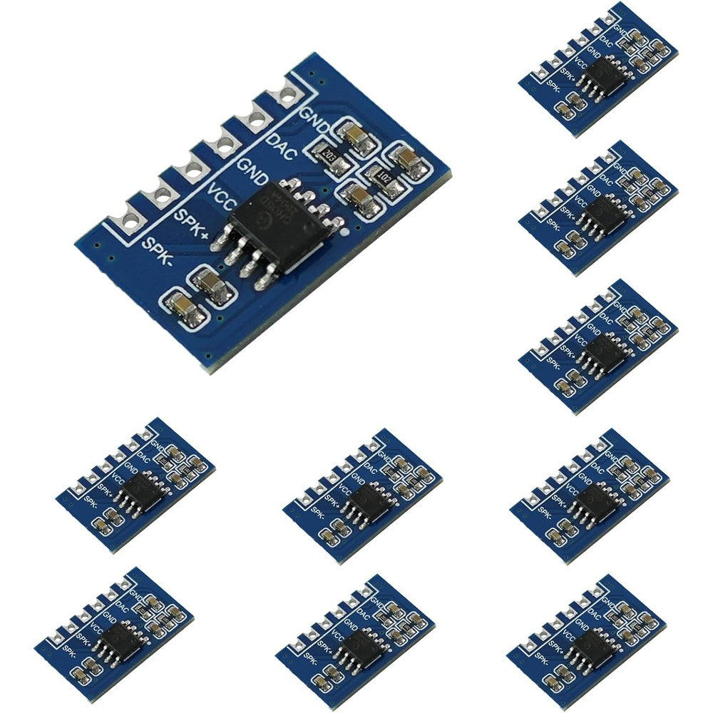JRGKJCP CH05D voice chip amplifier module front view showing terminal connections.