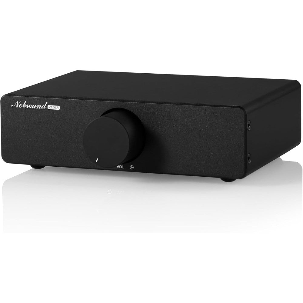 Nobsound XLR Passive Preamp Attenuator front view showing the smooth volume control dial